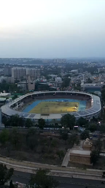 Vertical Aerial View of Tatya Tope Stadium, Bhopal, Madhya Pradesh, India