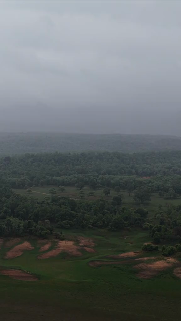 Vertical Aerial View of Tawa Reservoir and Satpura Landscape Madhya Pradesh India