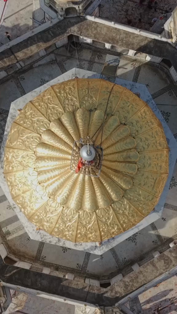 Vertical Aerial View of Shri Prannath Ji Temple During Phoolon Ki Holi Panna Madhya Pradesh