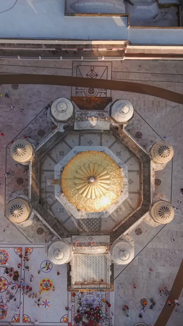 Vertical Aerial View of Shri Prannath Ji Temple During Phoolon Ki Holi Panna Madhya Pradesh