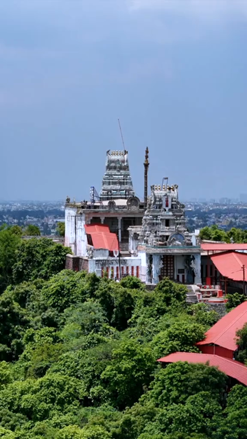 Vertical Aerial View of Thiruneermalai Ranganatha Perumal Temple in Chennai Tamil Nadu India