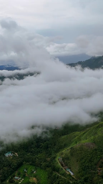Vertical Aerial View of Top Station Mountain Peak in Munnar Kerala India