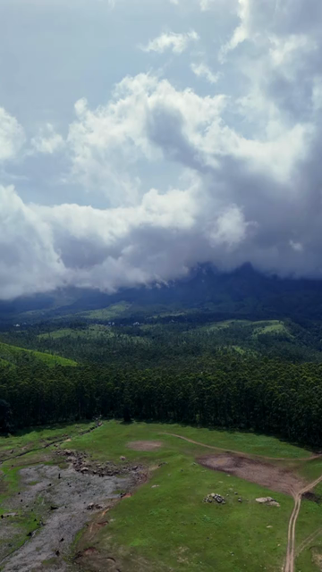 Vertical Aerial View of Top Station Mountain Peak in Munnar Kerala India