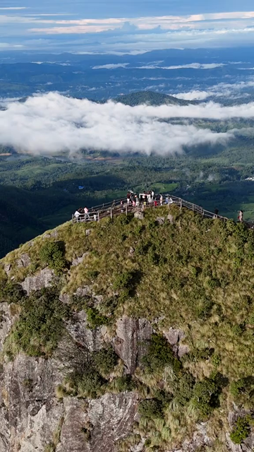 Vertical Aerial View of Top Station Mountain Peak in Munnar Kerala India