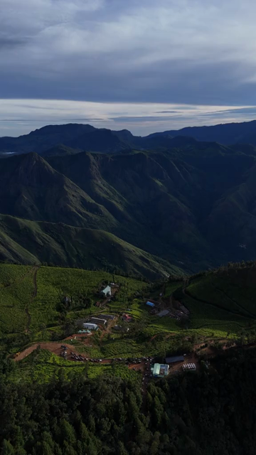 Vertical Aerial View of Top Station Mountain Peak in Munnar Kerala India