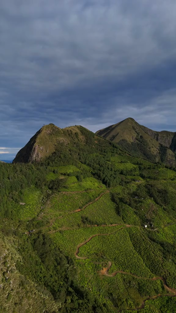 Vertical Aerial View of Top Station Mountain Peak in Munnar Kerala India