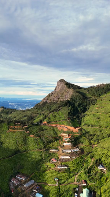Vertical Aerial View of Top Station Mountain Peak in Munnar Kerala India