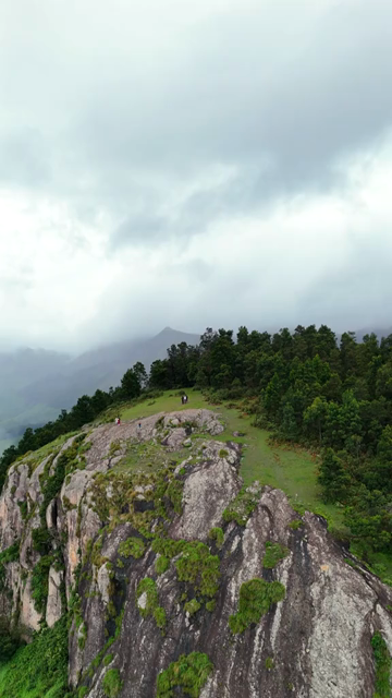Vertical Aerial View of Top Station Mountain Peak in Munnar Kerala India