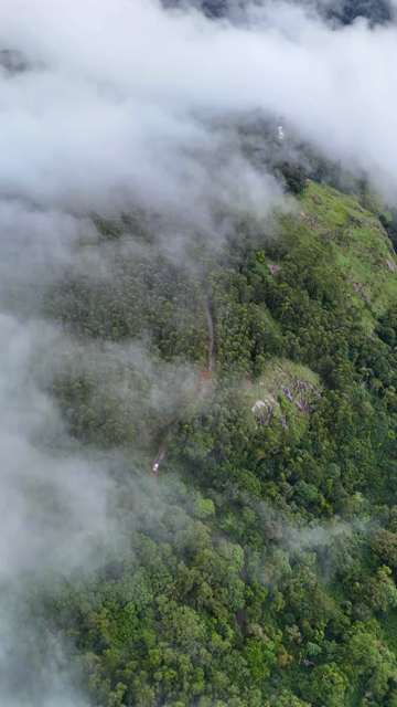 Vertical Aerial View of Top Station Mountain Peak in Munnar Kerala India