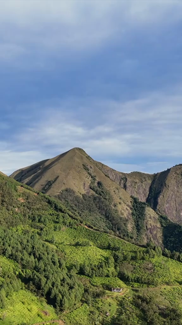 Vertical Aerial View of Top Station Mountain Peak in Munnar Kerala India