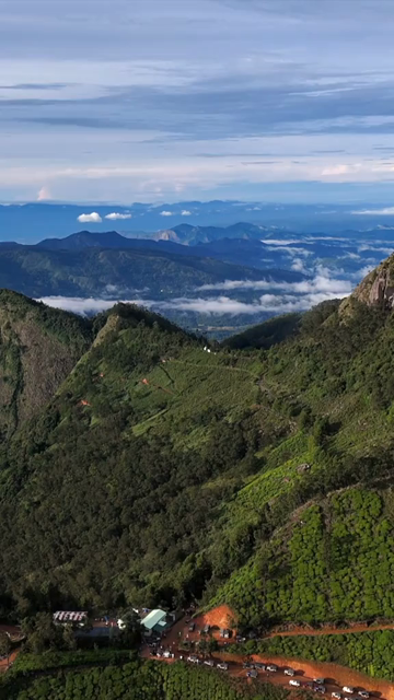 Vertical Aerial View of Top Station Mountain Peak in Munnar Kerala India