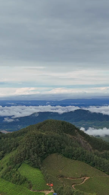 Vertical Aerial View of Top Station Mountain Peak in Munnar Kerala India