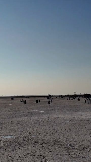 Vertical Aerial View of Tourists at White Desert Rann of Kutch Gujarat India