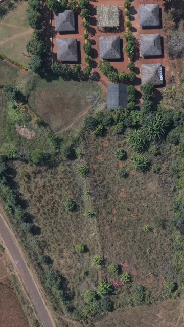Vertical Aerial View of Traditional Tribal Village in Madhya Pradesh India