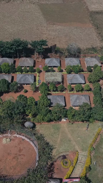 Vertical Aerial View of Traditional Tribal Village in Madhya Pradesh India
