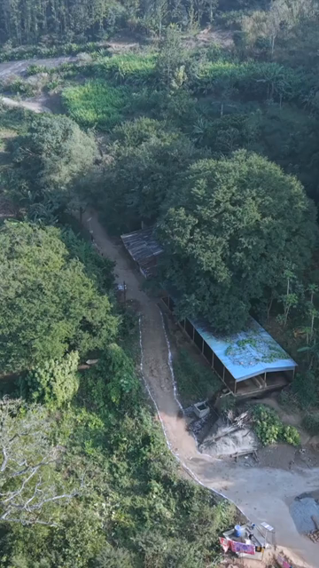 Vertical Aerial View of Traditional Tribal Village in Madhya Pradesh India