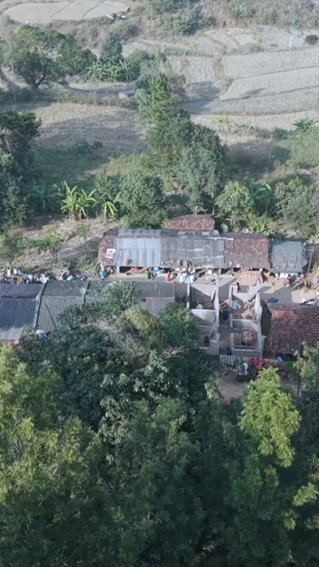 Vertical Aerial View of Traditional Tribal Village in Madhya Pradesh India