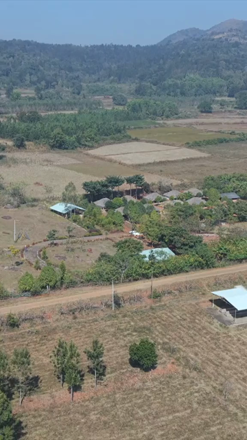 Vertical Aerial View of Traditional Tribal Village in Madhya Pradesh India