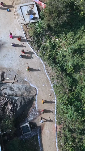 Vertical Aerial View of Traditional Tribal Village in Madhya Pradesh India