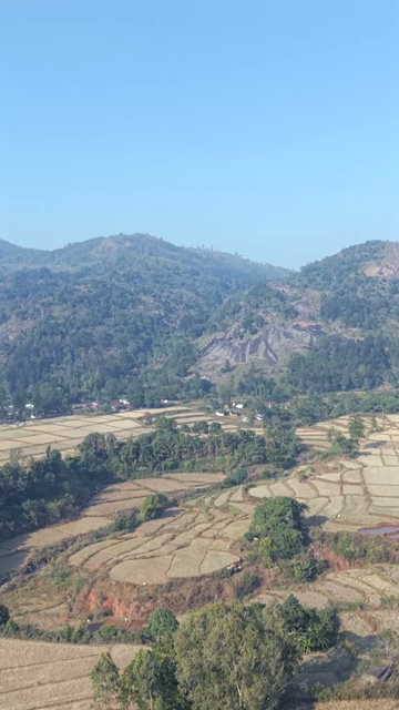 Vertical Aerial View of Traditional Tribal Village in Madhya Pradesh India