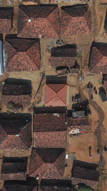 Vertical Aerial View of Traditional Tribal Village in Madhya Pradesh India