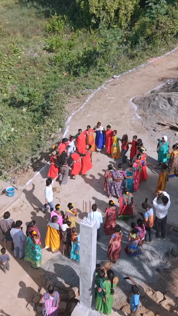 Vertical Aerial View of Tribal Community Dance and Cultural Celebration in Madhya Pradesh India