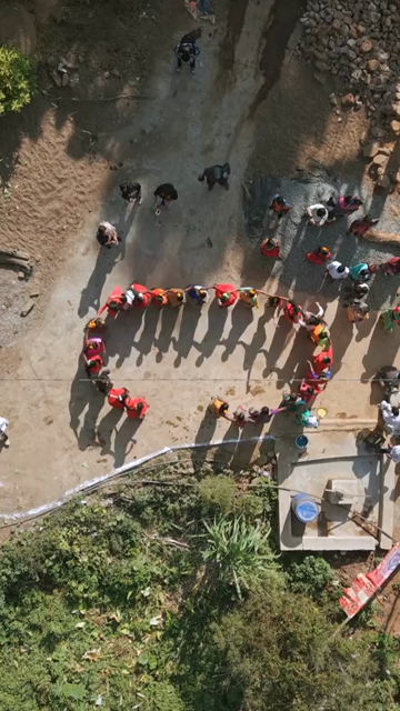 Vertical Aerial View of Tribal Community Dance and Cultural Celebration in Madhya Pradesh India