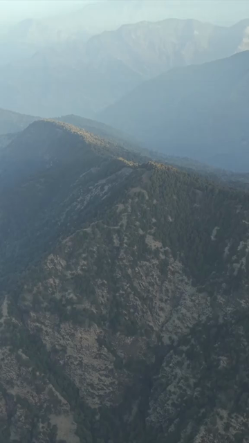 Vertical Aerial View of Tungnath Mountain Landscape Uttarakhand India