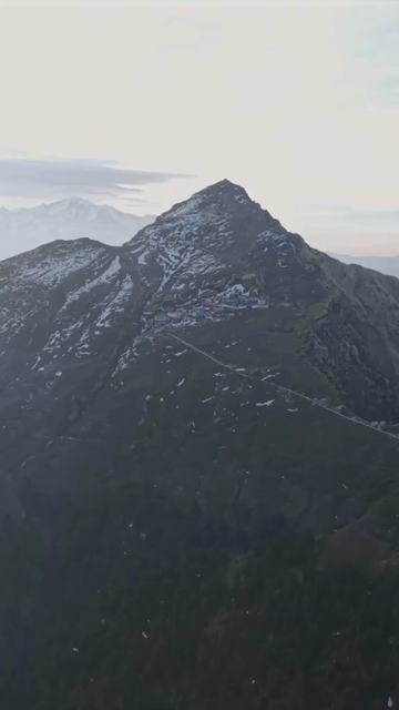 Vertical Aerial View of Tungnath Mountain Landscape Uttarakhand India