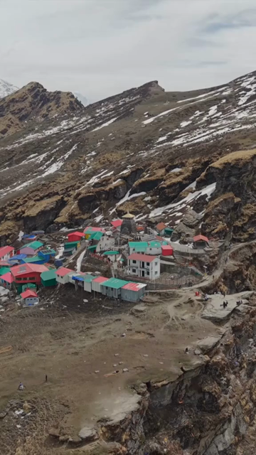 Vertical Aerial View of Tungnath Temple in Uttarakhand