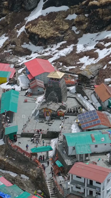 Vertical Aerial View of Tungnath Temple in Uttarakhand