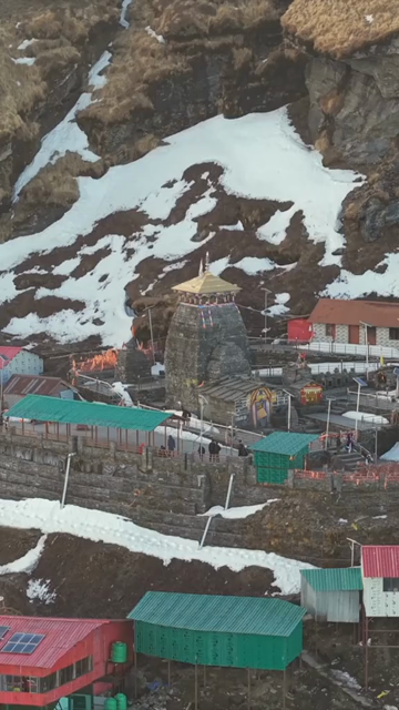 Vertical Aerial View of Tungnath Temple in Uttarakhand