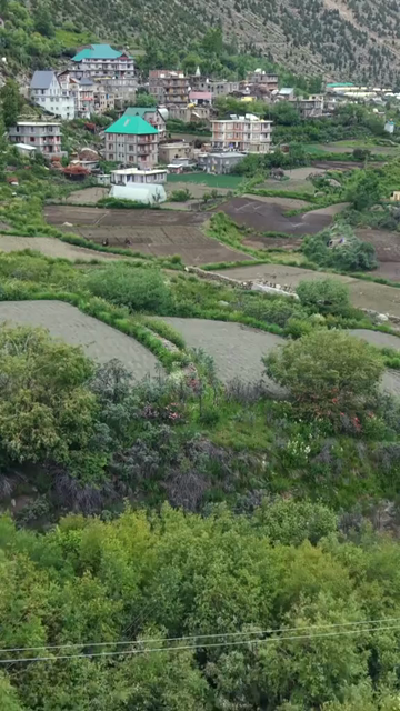 Vertical Aerial View of Turtuk Village, Nubra Valley, Ladakh, India