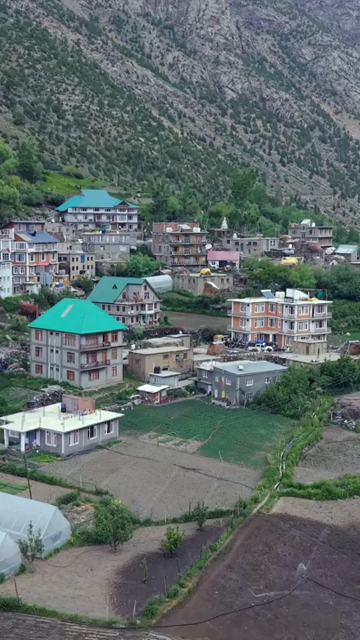 Vertical Aerial View of Turtuk Village, Nubra Valley, Ladakh, India