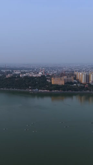 Vertical Aerial View of Upper Lake Bhojtal Bhopal, Madhya Pradesh