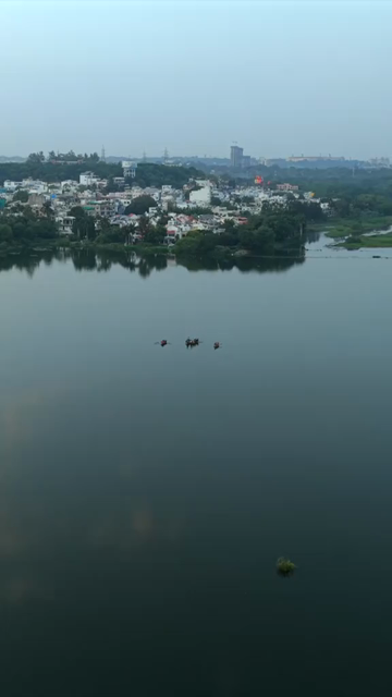 Vertical Aerial View of Upper Lake Bhojtal Bhopal, Madhya Pradesh