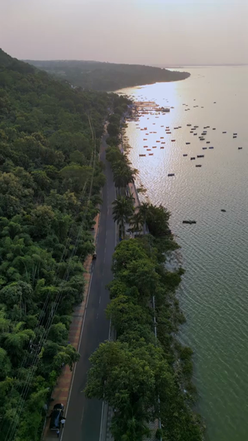 Vertical Aerial View of Upper Lake Bhojtal Bhopal, Madhya Pradesh