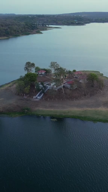 Vertical Aerial View of Upper Lake Bhojtal Bhopal