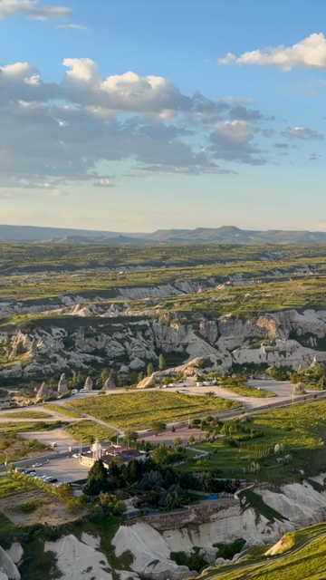 Vertical Aerial View of Valleys and Rock Formations in Cappadocia Turkey