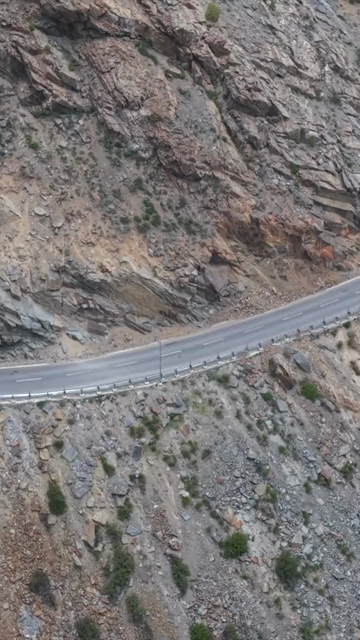 Vertical Aerial View of Vehicle on Mountain Road in Ladakh, India