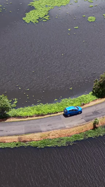 Vertical Aerial View of Veliyanad Road and Kerala Backwaters Alappuzha Kerala