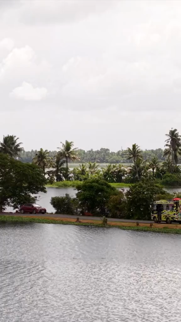 Vertical Aerial View of Veliyanad Road and Kerala Backwaters Alappuzha Kerala