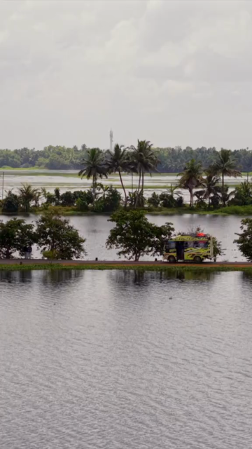 Vertical Aerial View of Veliyanad Road and Kerala Backwaters Alappuzha Kerala