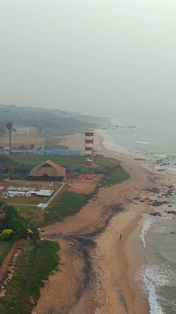 Vertical Aerial View of Visakhapatnam Beach India