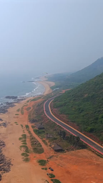 Vertical Aerial View of Visakhapatnam Beach India