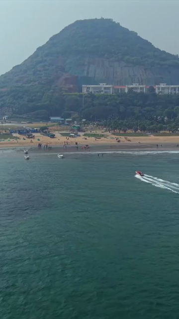 Vertical Aerial View of Visakhapatnam Beach India