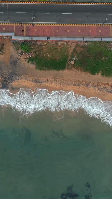 Vertical Aerial View of Visakhapatnam Beach India
