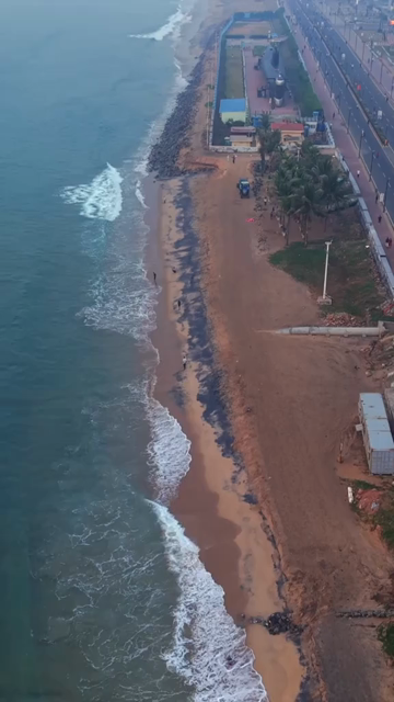 Vertical Aerial View of Visakhapatnam Beach India