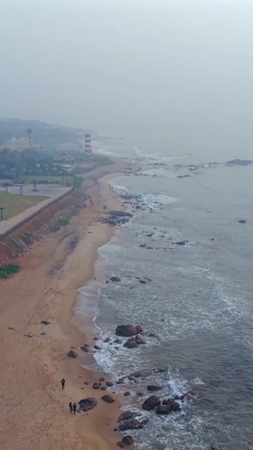 Vertical Aerial View of Visakhapatnam Beach India