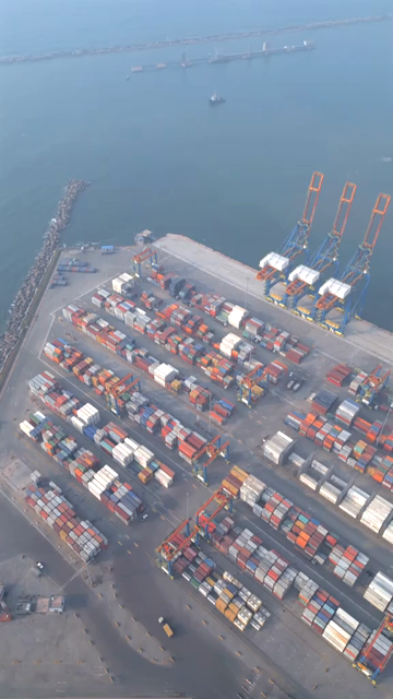 Vertical Aerial View of Visakhapatnam Fishing Harbour Vizag Andhra Pradesh India
